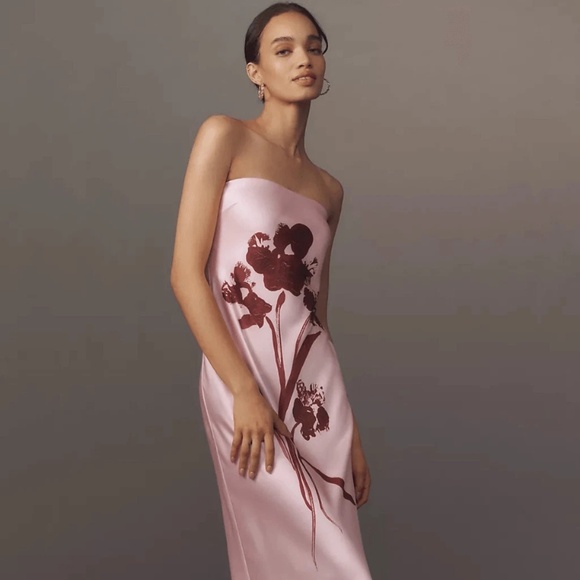 Anthropologie Dresses & Skirts - New Anthropologie The Fleur Strapless Satin Maxi Slip Dress Size XL